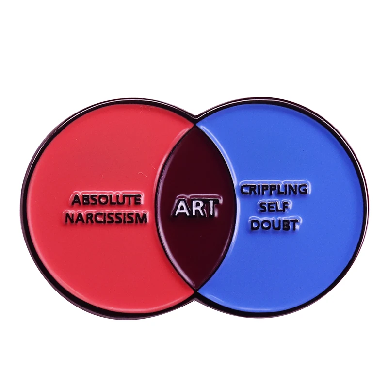Absolute Narzisse Crippling Self Doubt Art Emaille Pin Badge Image