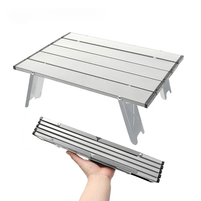 Leichter Rolltisch, zusammenklappbar, für Rucksackreisen, Angeln, Picknick, Grillen, Outdoor-Tisch, Aluminium, Wohnzimmer-Esstisch Image