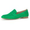 Loafer GABOR, Damen, Gr. 44, grün, Ziegenveloursleder, klassisch, Schuhe, Slipper, Business Schuh mit Zierriegel und Blockabsatz