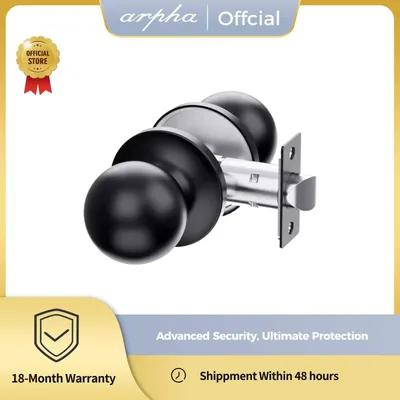 Round Door Knob ‎H200 Non Locking Door Knob Dummy Knob Door Handle Set for Bedroom or Bathroom Interior Door Lock Easy Install