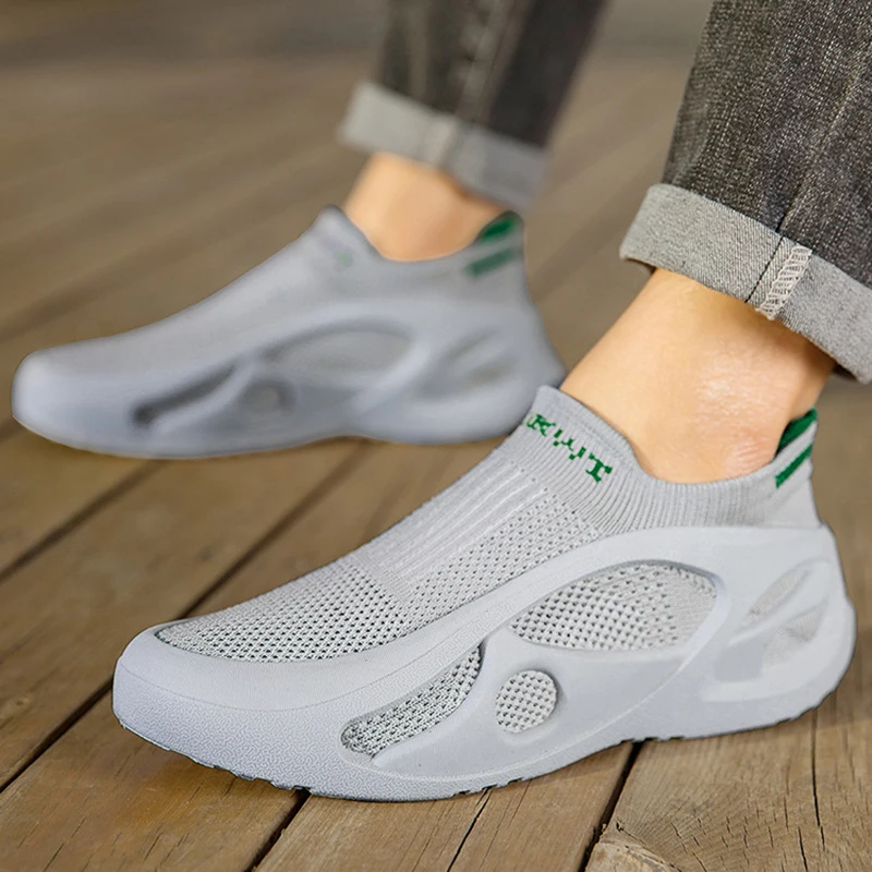 Männer Schuhe Bequeme Turnschuhe Atmungsaktiv Für Mann Tennis Sport Laufschuhe Outdoor Grau Weben Frauen Fashion Slip-on Gym schuhe