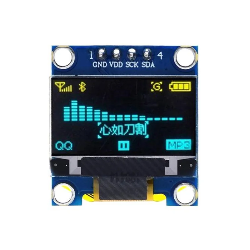 0,96 Zoll OLED-Display-Modul I2C IIC 128 x 64 SS - D - 1306 3,3 V-5 V blau gelb für Arduino ESP32 ESP8266 Image