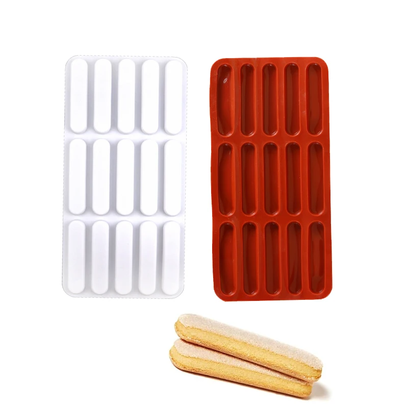 Lange Streifen Cookie Silikon Form Schokolade Getreide Bar Finger Form Süßigkeiten Eiswürfel Tablett Keks Stick Eclair Kuchen Dekorieren Werkzeuge Image