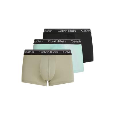 Trunk "LOW RISE TRUNK 3PK", Herren, Gr. L (52), blk, palm leaf str_beau bl, f mauve, Jersey, Obermaterial: 88% Polyester, 12% Elasthan, CALVIN KLEIN UNDERWEAR, körpernah, Unterhosen, mit Logo-Stretchbund Image