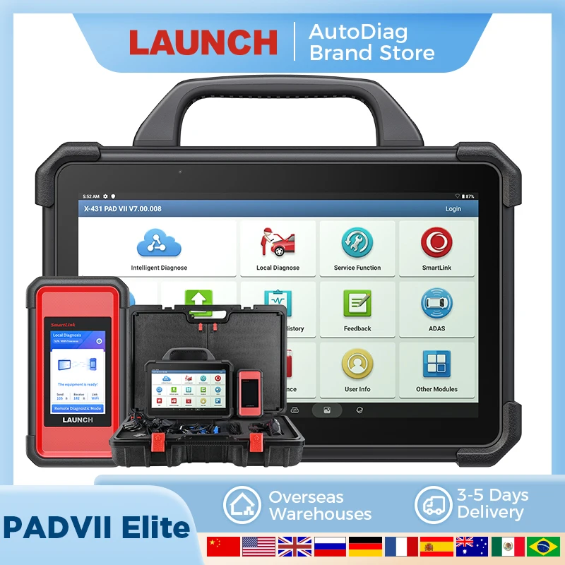 LAUNCH X431 PADVII Elite Autodiagnosetools PAD7 PAD VII J2534 Smartlink Automotive Scanner Autodiagnose Onlineprogrammierung Image