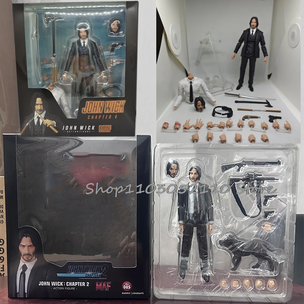 Anime Mafex 212 John Wick Figur 085 JOHN WICK Kapitel 2 mit Hund Kapitel 4 PVC Gelenke bewegliches Spielzeug Image