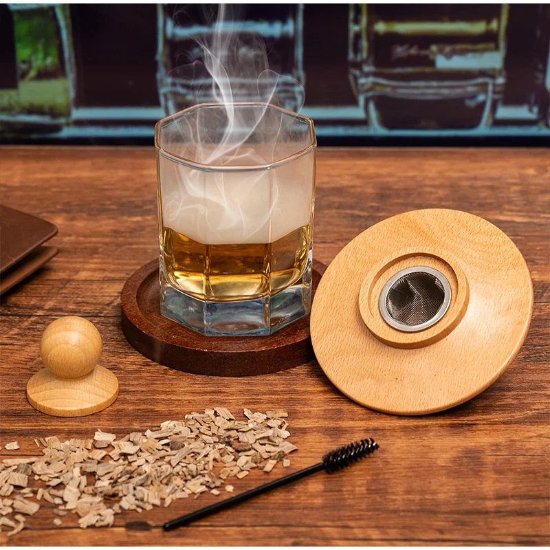 Premium-Whisky-Cocktail-Räucher-Set mit 6 Boxen, Holzspäne für Bar, Getränke, Küche, Barkeeper, Werkzeug-Set, kreative Trinkgeschenke Image