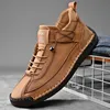 Männer Schuhe Casual Slip On Loafers Atmungsaktive Leder Schuhe Werkzeug Schuhe Plus Größe