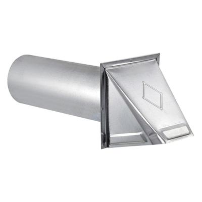 Lambro 26-Gauge Galvanized Steel Wall Exhaust Hood Bath Fan Vent With Damper, Wire-Mesh Screen, And 11- In. Pipe, Silver, 34400Gms