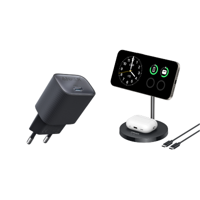 Anker MagGo Wireless Ladegerät (2-in-1 Ständer)+Anker Nano USB-C Wandladegerät (30W) Image
