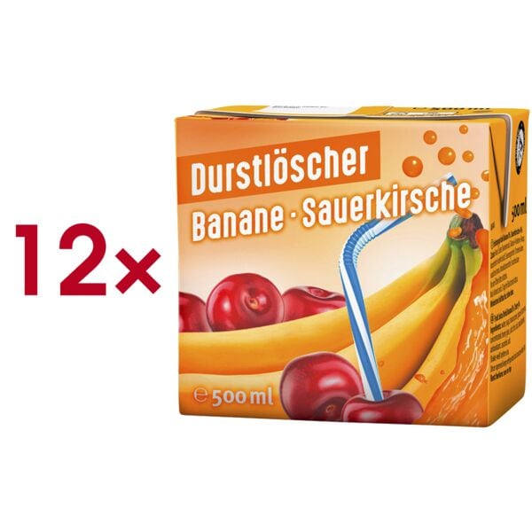 Durstlöscher 12er-Pack Erfrischungsgetränk »Durstlöscher Banane Sauerkirsche« 0,5 Liter Image
