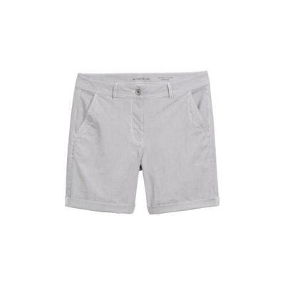 TOM TAILOR Damen Chino Bermuda Shorts, schwarz, Gestreift, Gr. 34 Image