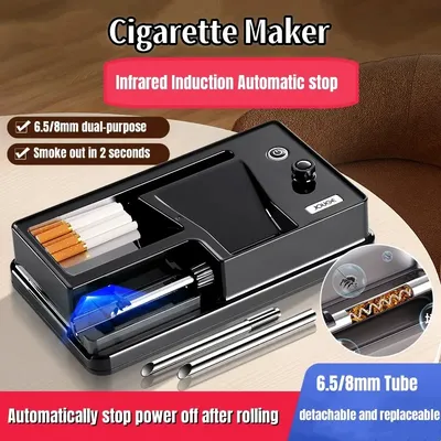 6.5/8mm Tube Electric Cigarette Rolling Machine 3 in 1 Automatic Cigarette Rolling Machine Tobacco