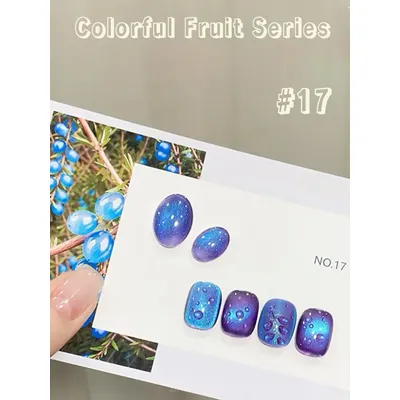 1-20pcs ZH Hot Selling Summer Fruit Gift Box Cat Eye Gel Nail Polish Colorful Fruit Series Glass Beads Cat Eye Nail Supplies