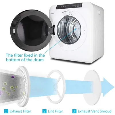 3.5 Cu.Ft Portable Clothes Dryer, with LCD Touch Screen, Stainless Steel Tub for Apartment, Home,
