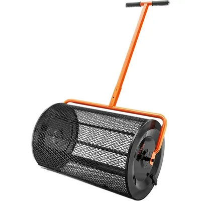 24" Compost Spreader Peat Moss Spreader Roller Lawn Spreader