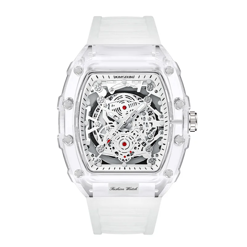 UTHAI BK134 Orologio da uomo alla moda a forma di botte trasparente orologio al quarzo impermeabile orologio sportivo orologi da regalo per uomo