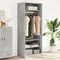Armoire ciment gris 80x50x200 cm, contreplaqué, meubles de chambre à coucher, ameublement de maison, rangement de vêtements