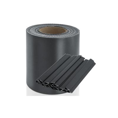 KARAT Sichtschutzstreifen PVC - für Gittermatten-Zäune - Effektiver Sichtschutz - 19 x 3500 cm / Anthrazit Image