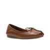 Ballerina CLARKS "Freckle Ice", Damen, Gr. 42, schwarz tan leather, Leder, casual, Schuhe, Slipper, Flats, Flats, Slipper mit Schleifchen