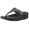 Zehentrenner FITFLOP "LULU CRYSTAL", Damen, Gr. 41, schwarz, Textil, Glitzer, modisch, Schuhe, Sandale, Pantolette mit Schmucksteine