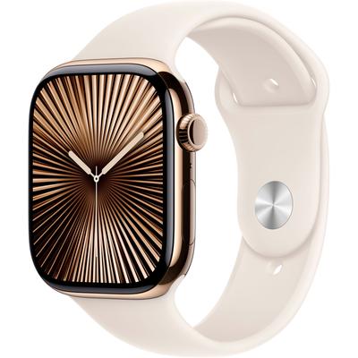 Smartwatch APPLE "Watch 10 Titan", gold, Smartwatches, 46mm, Cellular, M/L, Sport Band, Topseller Image