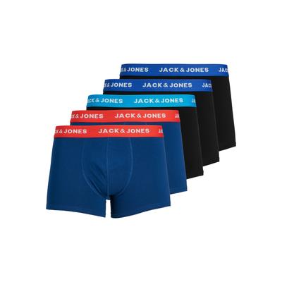 Trunk JACK & JONES "JACLEE TRUNKS 5 PACK NOOS", Herren, Gr. S, blau (surf the web), Jersey, Obermaterial: 95% Baumwolle, 5% Elasthan, unifarben, eng, Unterhosen Image
