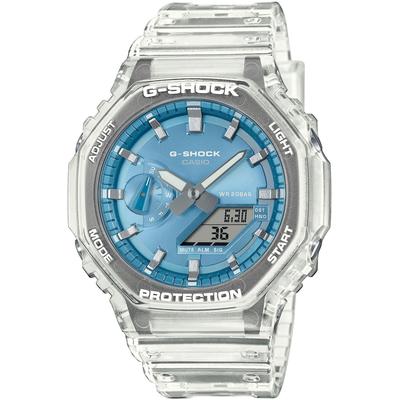 Chronograph CASIO G-SHOCK, transparent, himmelblau, Armbanduhren, Herren, Quarzuhr,Armbanduhr,Herrenuhr, digital,bis 20bar wasserd. Resinarmband Image