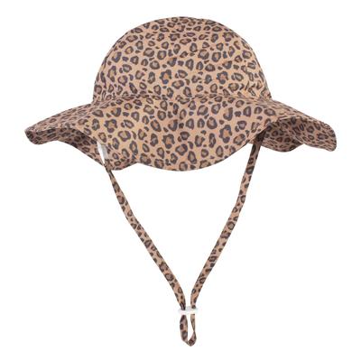 Hudson Baby Infant and Toddler Girl Sun Protection Hat, Brown Leopard, 2T-4T - Brown Leopard