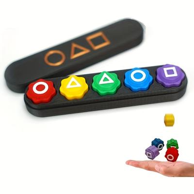 TEMU Korean Traditional Throwing Game Set 5pcs, Squid Toss And Catch Game, Hand-eye Coordination Training Toy, 5 Stones And Box Image