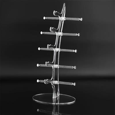 TEMU Modern Resin Eyeglasses Display Stand - Holds 5 Pairs, Transparent Eyeglasses Storage Rack For Home And Retail, Contemporary Style, Shelf Basket Image