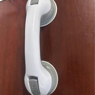 TEMU 1pc Heavy-duty Suction Shower Handrail - Waterproof, No Drilling Required, Ergonomic Grip For Bathtubs & Showers - Ideal For Elderly, Grey With Textured Surface Image