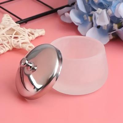 TEMU Clear Glass Dish With Sturdy Metal Lid - Formaldehyde-free Easy-to-clean Nail Polish Remover Container For Salon & Home Use, Hygienic Manicure Tool For Hands, Feet & Nail Care Image