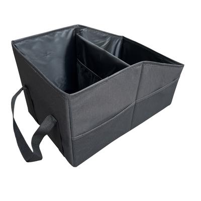 TEMU Black Storage Bag - Front And Rear Seat Or Floor Organizer With Dividers, Handles, And Multiple Mesh Pockets, Shelf Baskets Image