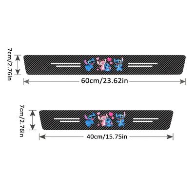 TEMU 4pcs/set, Theme Door Sill Protector, Universal Scratch And Water Resistant Door Entrance Guard, Carbon Fiber Texture Sill Protector, Suitable For Vehicle Decoration, Holiday Parties, Perfect Gift Image