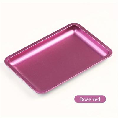 TEMU Misscheering Stainless Steel Manicure & Nail Art Storage Tray - Pink, With Tweezers, Clippers, Brushes & Pens Container For Professional Salon Use Image
