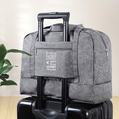 TEMU Large Capacity Portable Folding Travel Duffel Bag With Multiple Compartments, Durable Polyester, Mixed Colors, Ideal For And Overnight Trips, Luggage For Travel Image