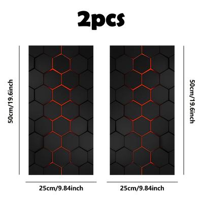 TEMU 2pcs, Theme B-pillar Stickers, Durable Vinyl, Easy-to-stick Waterproof, Hexagonal Honeycomb Pattern, Single Use For Glass And Surfaces, Car Decoration Image