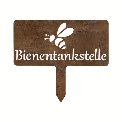 TEMU 1pc Rustic Metal Beehive Garden Stake Sign, No Electricity Needed, Universal Decor, Easter & All Outdoor Plant Markers, Stake-mounted, Weather-resistant Image