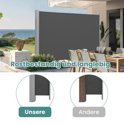 TEMU Side Awning, Privacy Screen, Wind Protection, Retractable Awning, 160 X 400 Cm Image