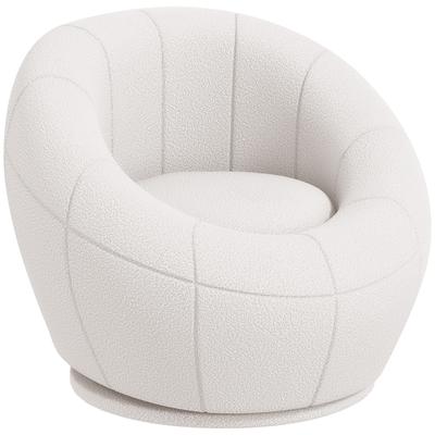 TEMU Small Single Chair, Modern Lounge Chair, Stylish Swivel Cushion Chair Armchair Plush Chair For Living Room, White Image