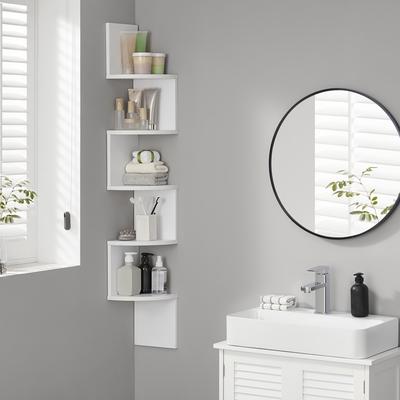 TEMU Corner Shelf, Wall Shelf, 5 Tiers, Floating Shelf, Bookcase For Kitchen, Bedroom, Living Room, Office, Corner Shelves Image