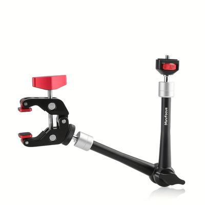 "TEMU Upgraded 11" Adjustable Articulating Friction Magic Arm And Super Clamp Set - (with 1/4" Screws) - For Flash/led Lights/microphone/lcd Monitor Vlog Camera Cage Tripod Heads" Image