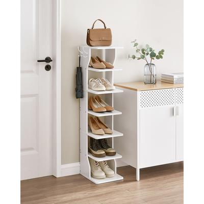 TEMU Vasagle 6-tier Slim Wooden Shoe Rack, Narrow Floor Mounted Shoe Organizer For Living Room, Hallway, - No Electricity Needed, Space-saving Storage Solution Image