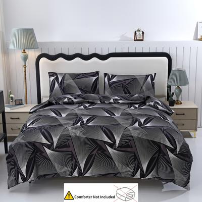 TEMU 3pcs Quilt -piece Set [1 Quilt Cover + 2 Pillowcases] Without Filler, Pattern, High-end Bedding, Soft, Skin-friendly, Comfortable, Suitable For All , Bedroom, Hotel, School Dormitory Image