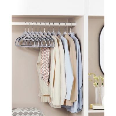 TEMU Songmics Coat Hanger 30s Set, Plastic Hanger, Non-slip, Space-saving, Thickness 0.5cm, 42cm Long, Rotating Silvery, Light Grey-dark Grey Image