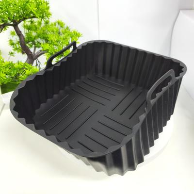 TEMU Reusable Silicone Air Fryer Liner - 8 Inch Square, Suitable For 4-7 Quart Air Fryers - Oven & Microwave Safe - Easy To Clean & - Healthy Restaurant Image