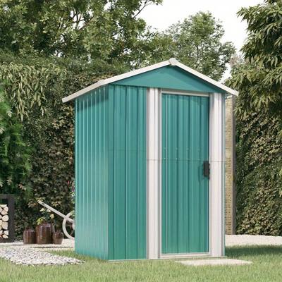 TEMU Tool Shed Green 126x97.5x177 Cm Galvanized Steel, Temporary Removable Shed Image