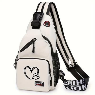 TEMU New Paw Print Chest Bag, Large Capacity Casual Sports Crossbody Bag, Multifunctional Backpack. Image