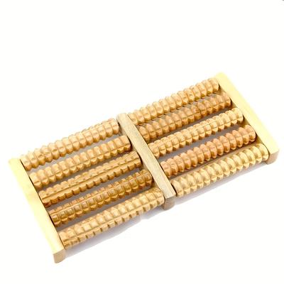 TEMU 1pc Wooden Foot Massager With Acupressure Roller - Ergonomic, Comfortable Wood Design For Foot And Toe Relaxation, Ideal For Home Spa Or Office Use, Natural Wood | Natural , Foot Car